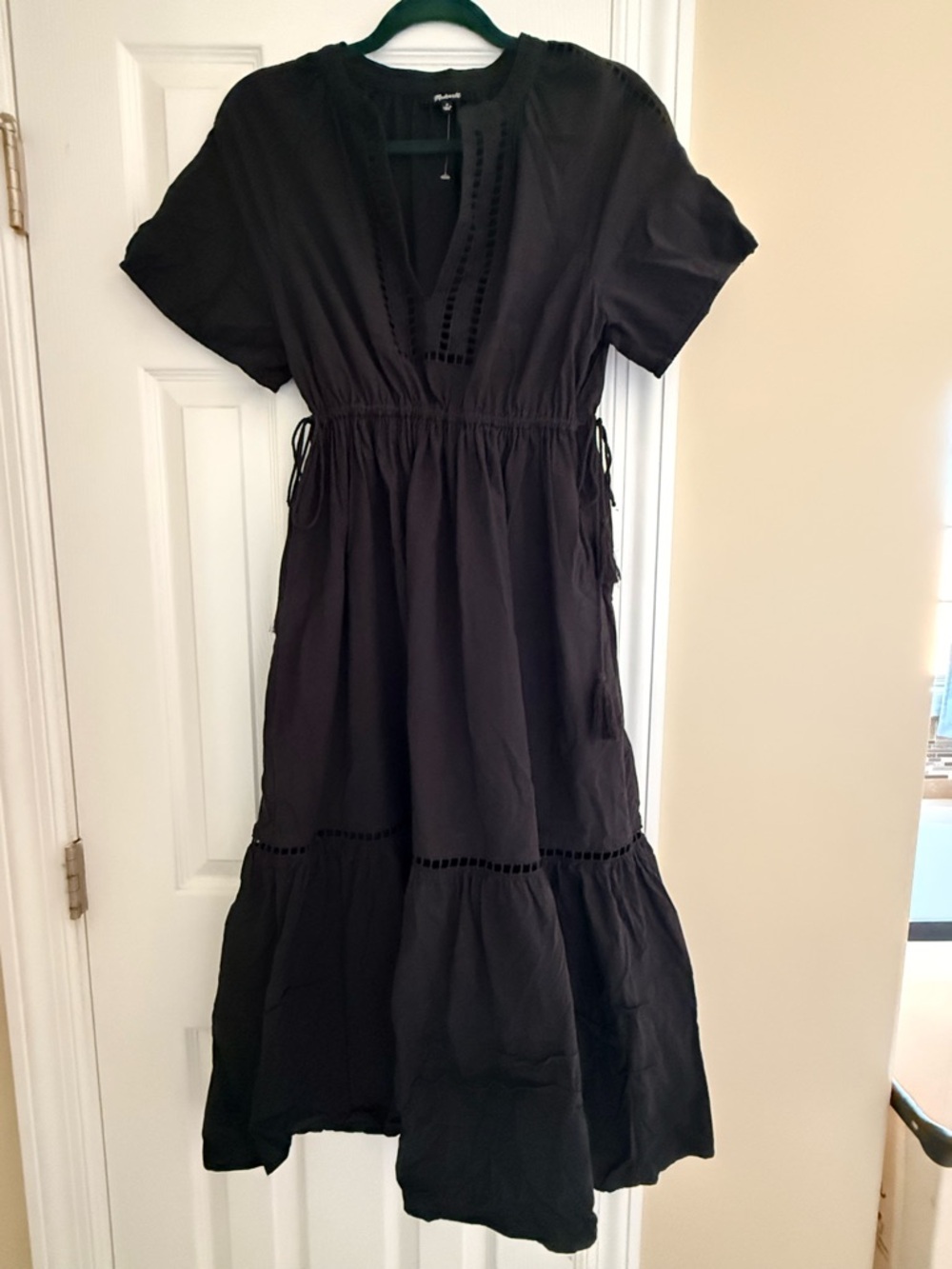 Madewell Black Maxi Dress with Crochet Trim